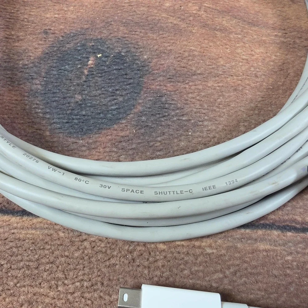 Apple Thunderbolt to FireWire Adapter & Cable IEEE 1394 Grey Good Long Lead